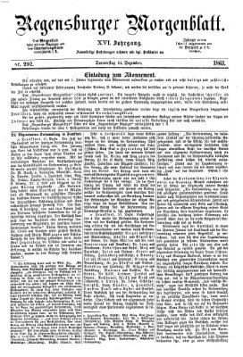 Regensburger Morgenblatt Donnerstag 24. Dezember 1863