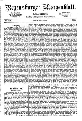 Regensburger Morgenblatt Mittwoch 30. Dezember 1863