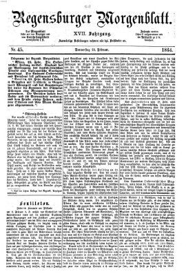 Regensburger Morgenblatt Donnerstag 25. Februar 1864