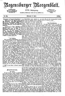 Regensburger Morgenblatt Mittwoch 27. April 1864