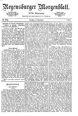 Regensburger Morgenblatt Samstag 10. September 1864