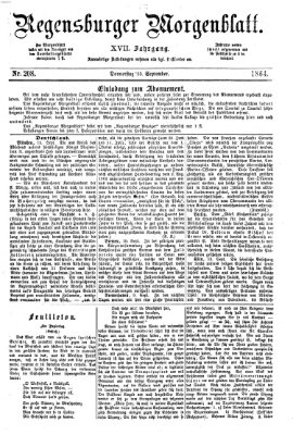 Regensburger Morgenblatt Donnerstag 15. September 1864