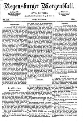 Regensburger Morgenblatt Dienstag 15. November 1864