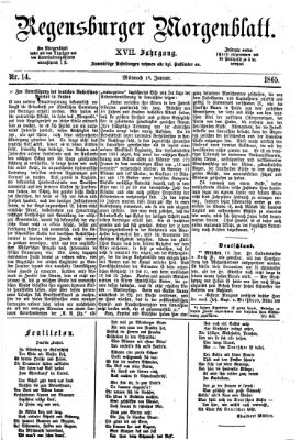 Regensburger Morgenblatt Mittwoch 18. Januar 1865