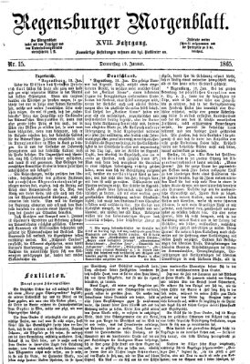 Regensburger Morgenblatt Donnerstag 19. Januar 1865