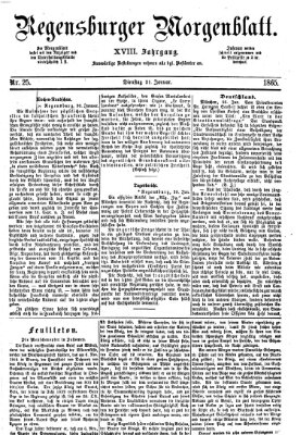 Regensburger Morgenblatt Dienstag 31. Januar 1865