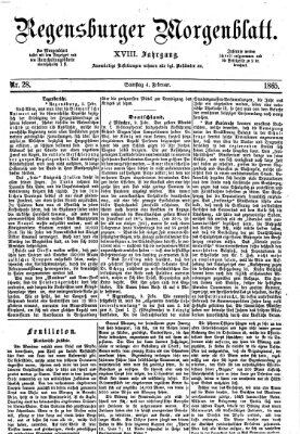 Regensburger Morgenblatt Samstag 4. Februar 1865