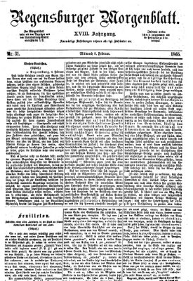 Regensburger Morgenblatt Mittwoch 8. Februar 1865