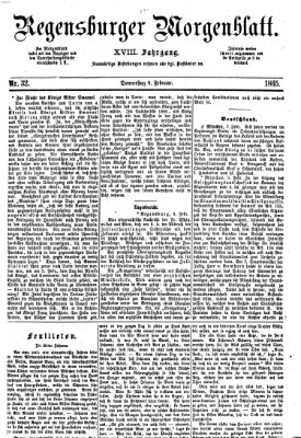 Regensburger Morgenblatt Donnerstag 9. Februar 1865