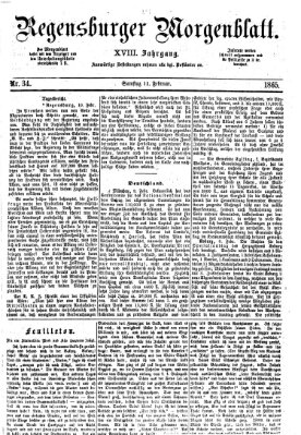 Regensburger Morgenblatt Samstag 11. Februar 1865