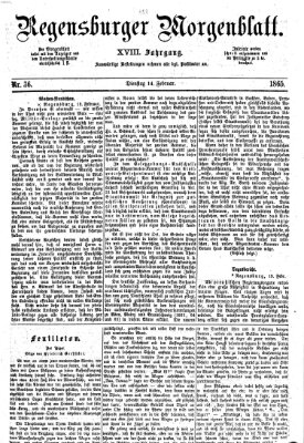 Regensburger Morgenblatt Dienstag 14. Februar 1865