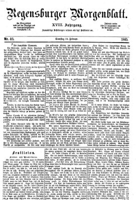 Regensburger Morgenblatt Samstag 18. Februar 1865