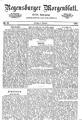 Regensburger Morgenblatt Dienstag 21. Februar 1865