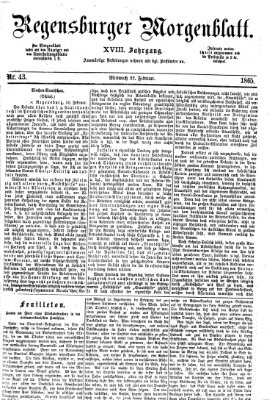 Regensburger Morgenblatt Mittwoch 22. Februar 1865