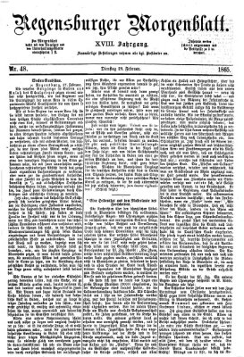 Regensburger Morgenblatt Dienstag 28. Februar 1865