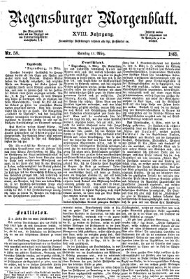 Regensburger Morgenblatt Samstag 11. März 1865