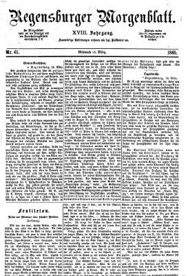 Regensburger Morgenblatt Mittwoch 15. März 1865