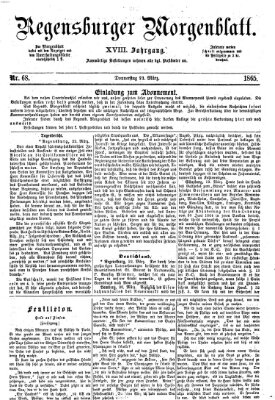 Regensburger Morgenblatt Donnerstag 23. März 1865