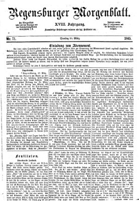 Regensburger Morgenblatt Dienstag 28. März 1865