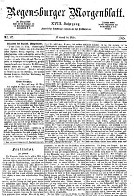 Regensburger Morgenblatt Mittwoch 29. März 1865