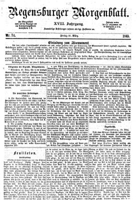 Regensburger Morgenblatt Freitag 31. März 1865