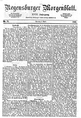 Regensburger Morgenblatt Sonntag 2. April 1865