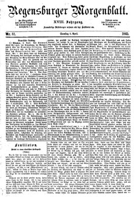 Regensburger Morgenblatt Samstag 8. April 1865