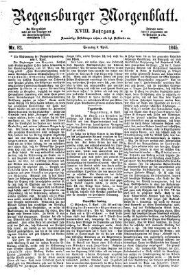 Regensburger Morgenblatt Sonntag 9. April 1865