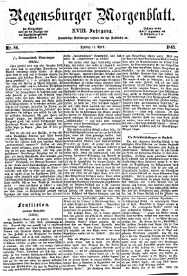 Regensburger Morgenblatt Freitag 14. April 1865