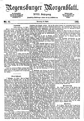 Regensburger Morgenblatt Sonntag 23. April 1865