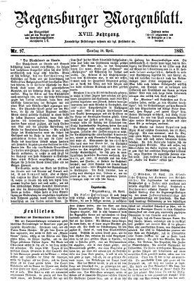 Regensburger Morgenblatt Samstag 29. April 1865