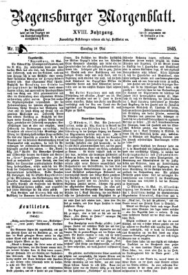 Regensburger Morgenblatt Samstag 20. Mai 1865