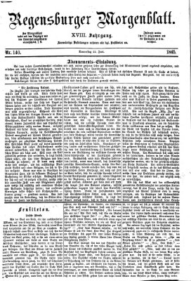 Regensburger Morgenblatt Donnerstag 22. Juni 1865