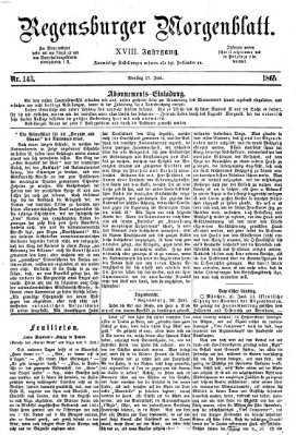 Regensburger Morgenblatt Dienstag 27. Juni 1865