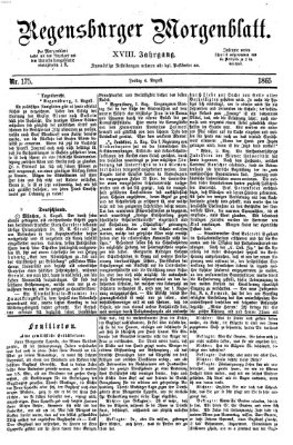 Regensburger Morgenblatt Freitag 4. August 1865