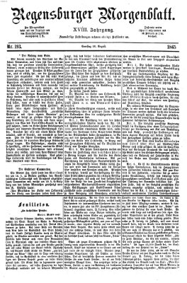 Regensburger Morgenblatt Samstag 26. August 1865