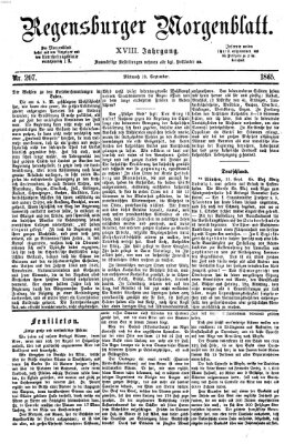 Regensburger Morgenblatt Mittwoch 13. September 1865