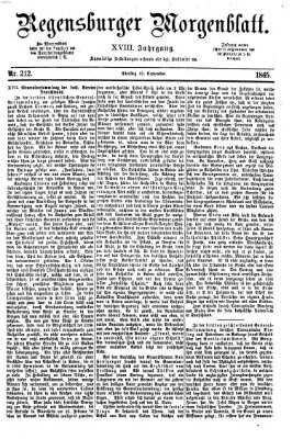 Regensburger Morgenblatt Dienstag 19. September 1865