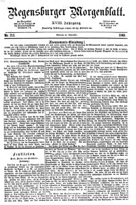 Regensburger Morgenblatt Mittwoch 20. September 1865