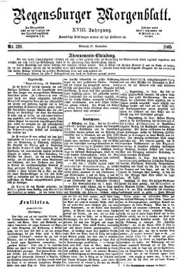 Regensburger Morgenblatt Mittwoch 27. September 1865