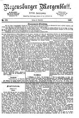 Regensburger Morgenblatt Freitag 29. September 1865