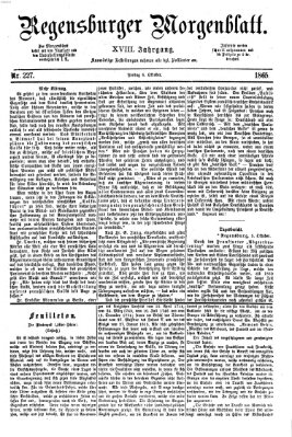 Regensburger Morgenblatt Freitag 6. Oktober 1865