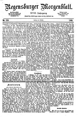 Regensburger Morgenblatt Freitag 20. Oktober 1865