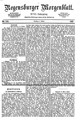 Regensburger Morgenblatt Samstag 21. Oktober 1865