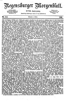 Regensburger Morgenblatt Mittwoch 25. Oktober 1865