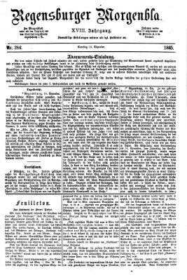 Regensburger Morgenblatt Samstag 16. Dezember 1865