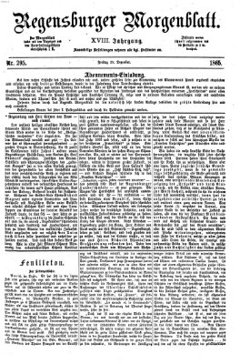 Regensburger Morgenblatt Freitag 29. Dezember 1865