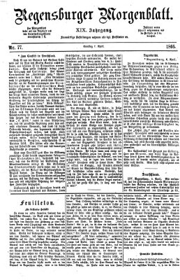 Regensburger Morgenblatt Samstag 7. April 1866