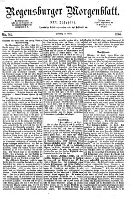 Regensburger Morgenblatt Sonntag 15. April 1866