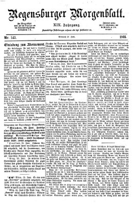 Regensburger Morgenblatt Mittwoch 27. Juni 1866